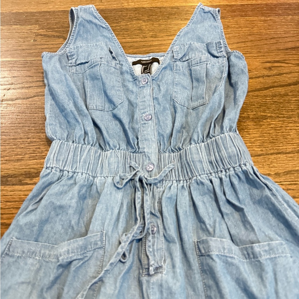 Denim Romper - Picture 2 of 3
